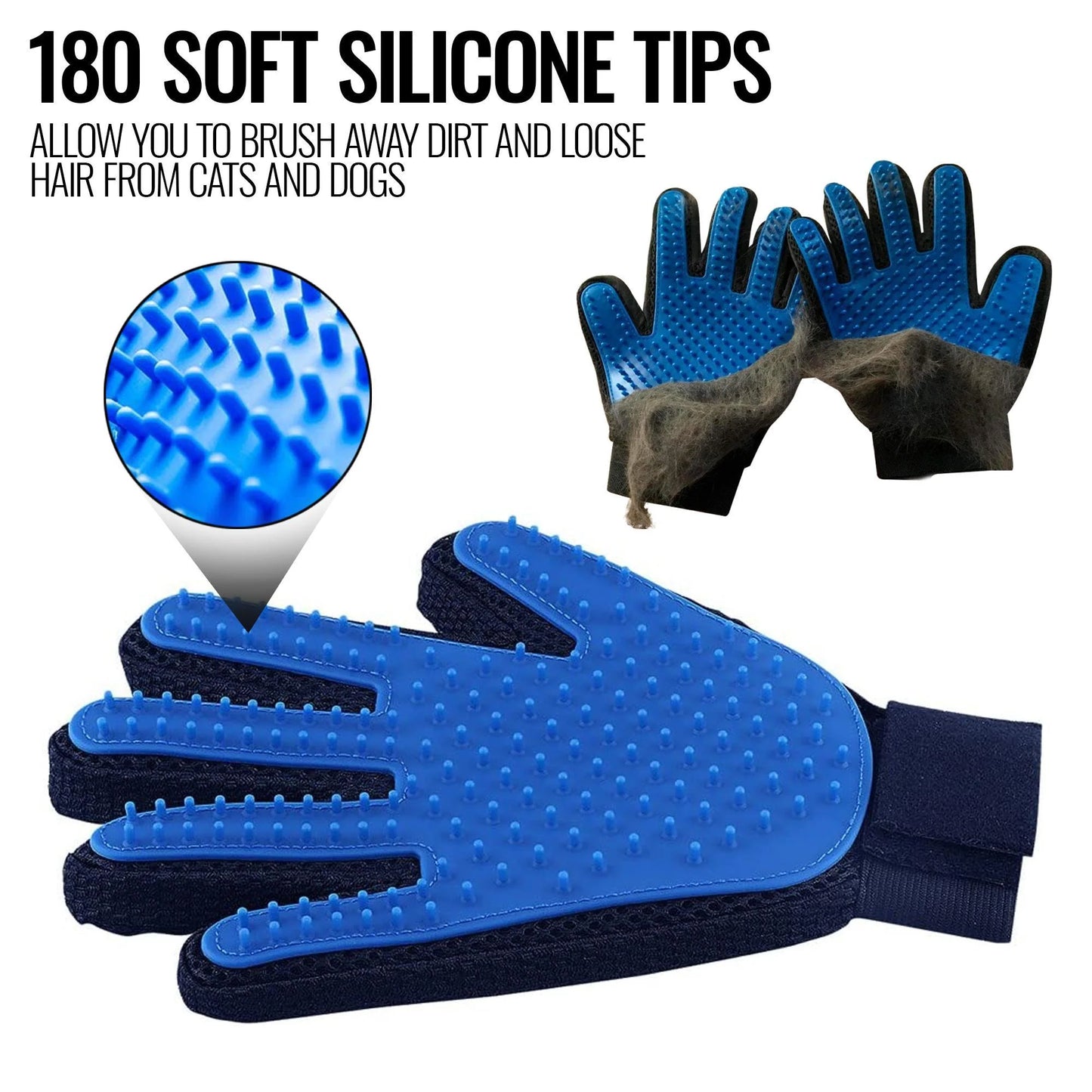 Pet Dog Deshedding Hair Massage Gloves