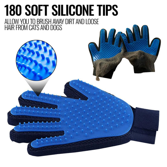 Pet Dog Deshedding Hair Massage Gloves