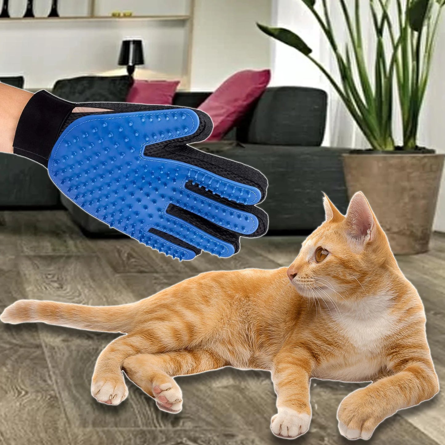 Pet Dog Deshedding Hair Massage Gloves